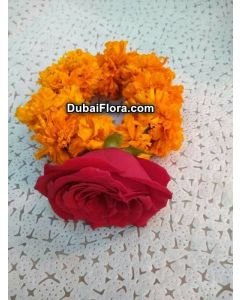 Marigold Flower Bracelet with Rose (2 Pieces)