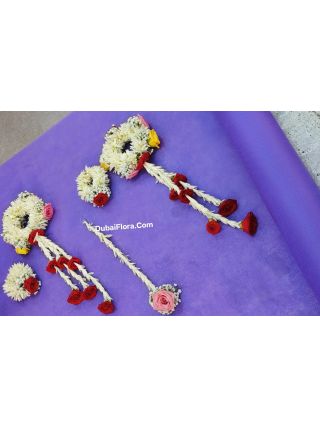 Bridal set with tube roses and multi colour of  baby roses and Jipsophilia