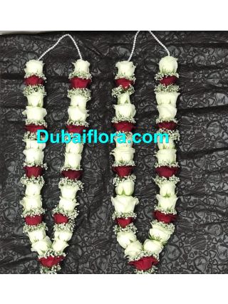 Pair of red&white roses Garland 