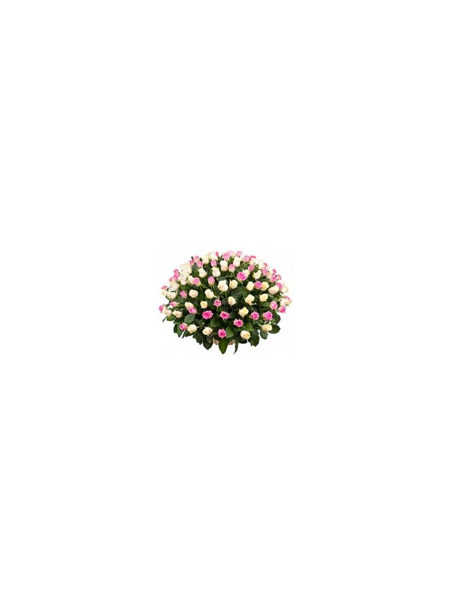 Basket of 100 Pink and White Roses flowers to dubai