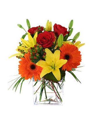 Mix Flowers in Vase 24 Flowers