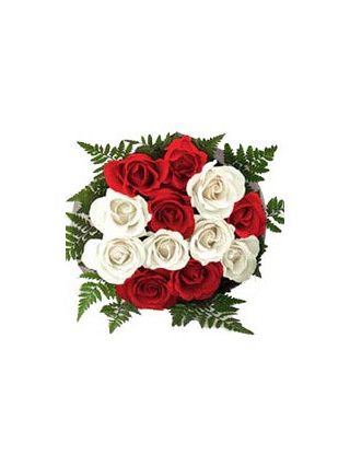 Red and White Rose Bouquet