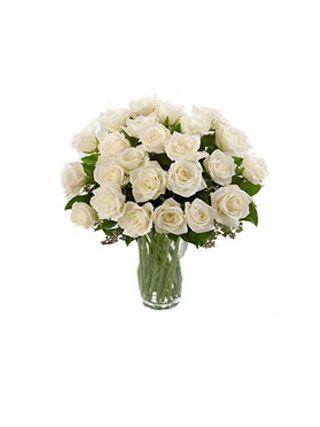 White Roses Vase 50 Stems.