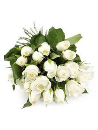 White Roses Bouquet 30 Flowers