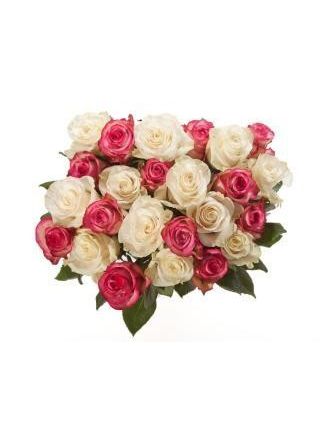Pink And White Roses Bunch