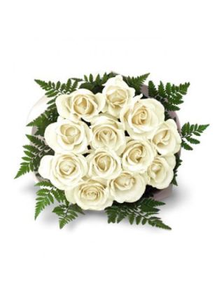 White Roses Bouquet 18 Pieces In Bunch