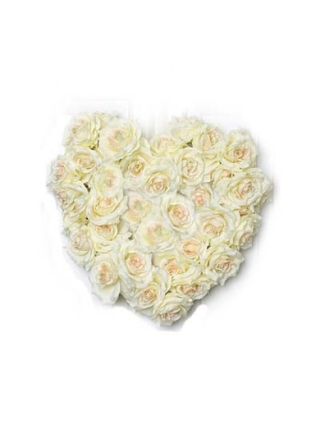 White Roses Heart 50 Flowers