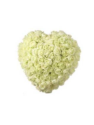 White Roses Heart 100 Stems
