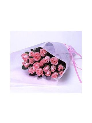 Nineteen pink roses 
