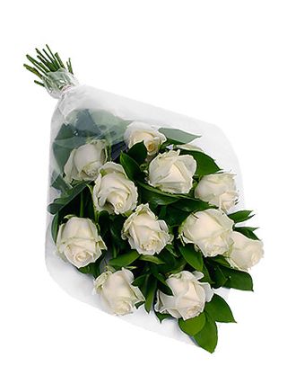 11 White Rose Bouquet